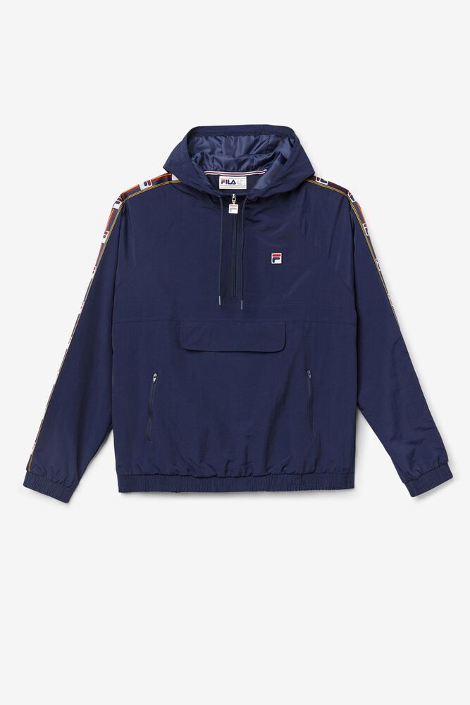 Fila Jacket Mens Navy Cameron 1/2 Zip Wind - Ireland 58073-KQIS